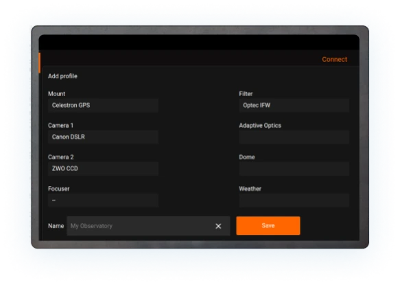 Equipment profiles