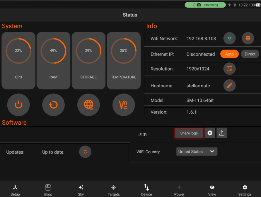 device share logs